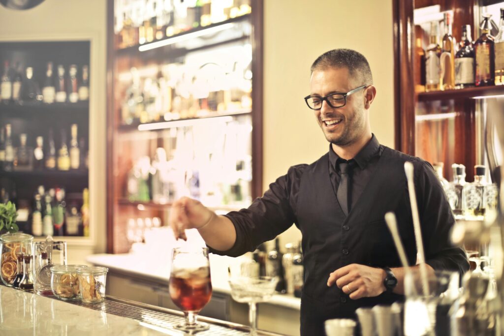 Bartender preparing a cocktail